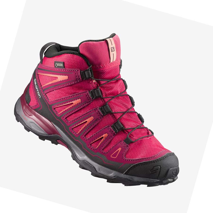 Salomon X-ULTRA MID GORE-TEX GTX J Túracipő Gyerek Piros | HU 3592EBC